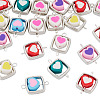 20Pcs Polymer Clay Heart & CCB Square Frame Links Connector Charms CLAY-TADJ0001-09-3