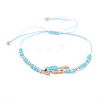 Adjustable Nylon Thread Braided Bead Bracelets BJEW-JB05156-01-1