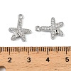 Brass Micro Pave Clear Cubic Zirconia Charms KK-C155-24P-3