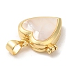 Natural Shell Locket Pendants KK-K332-15G-05-4