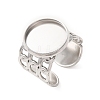 304 Stainless Steel Cable Chain Cuff Ring Components SA-CBA94B1-01P-04-1