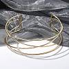 Iron Open Cuff Choker Necklaces for Women NJEW-M085-06G-1