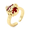 Brass Micro Pave Cubic Zirconia Open Cuff Rings RJEW-P178-02B-G-4