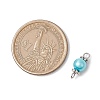 Baking Painted Pearlized Glass Pearl Round Connector Charms PALLOY-JF03298-3