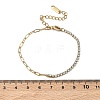 304 Stainless Steel Paperclip Chain & Rhinestone Cup Chains  Bracelets for Women BJEW-D456-06G-01-5