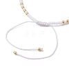 Bohemian Style Natural Rainbow Moonstone & Glass Braided Bead Bracelet BJEW-JB10136-01-4