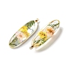Inner Dried Flower Transparent Resin Pendants X-RESI-A043-01B-2