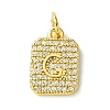 Rack Plating Brass Micro Pave Clear Cubic Zirconia Charms KK-G501-01G-G-1