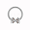 304 and 316 Surgical Stainless Steel Cubic Zirconia Butterfly Nipple Rings WGE628F-05-1