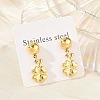 304 Stainless Steel Dangle Stud Earrings for Women EJEW-A125-42G-1