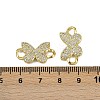 Brass Micro Pave Clear Cubic Zirconia Butterfly Links KK-I358-032G-3