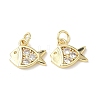 Brass Micro Pave Cubic Zirconia Charms KK-C104-08G-1