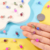 30Pcs Natural Colorful Tourmaline Dice Charms PALLOY-TA00366-7