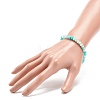 Natural Amazonite Rondelle Beaded Stretch Bracelets for Women BJEW-JB08956-03-3