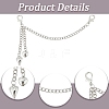 2Pcs Alloy Curb Chain & Heart Boot Strap Chains FIND-CP0003-35-6