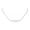 Shell Pearl Graduated Round Beaded Pendant 304 Stainless Steel Cable Chain Necklaces for Women NJEW-JN05748-2