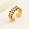 Stainless Steel Vintage Fashion Enamel Open Cuff Rings Lady Date Vacation Gift PZ5386-1-4