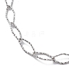 304 Stainless Steel Rhombus Link Chain Necklace for Men Women STAS-B039-03P-2