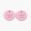 Spray Painted Alloy Charms for Valentine's Day PALLOY-Q433-027B-RS-1