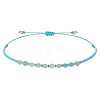 2mm Faceted Natural Amazonite Beaded Braided Adjustable Bracelets for Women PF2854-9-1