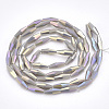 Electroplate Opaque Solid Color Glass Beads Strands EGLA-S174-18A-2