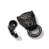 Brass Micro Pave Cubic Zirconia Fold Over Clasps ZIRC-L062-K01-M-1-4