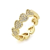 Brass Micro Pave Cubic Zirconia Cuff Rings for Women RJEW-Z084-01G-02-4