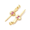 Brass Micro Pave Orchid Cubic Zirconia Pendants KK-A304-27B-G-3