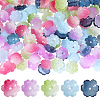 150Pcs 5 Colors Transparent Spray Paint Glass Bead Caps GLAA-PA0001-49-1
