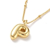 Initial Letter Brass Pendant Necklaces NJEW-A015-21G-P-1