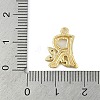 Brass Crystal Rhinestone Letter Links Connector Charms KK-S395-06G-R-3
