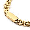 Ion Plating(IP) 304 Stainless Steel Rectangle Pendant Necklace with Curb Chains for Men Women NJEW-P229-18G-1