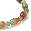 2Pcs 2 Styles  Natural Peacock Agate Beaded Stretch Bracelets for Couple BJEW-JB13416-01-5