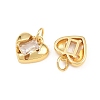 Valentine's Day Brass Micro Pave Clear Cubic Zirconia Charms KK-H292-52C-G-2