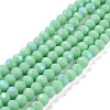 Electroplate Opaque Solid Color Glass Beads Strands EGLA-A044-P2mm-L14-2