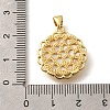 Brass with Natural Shell Carved Pendants KK-Z091-05G-01-3