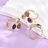 Natural Amethyst/Korean Jade/Agate Germ Cuff Rings RJEW-M076-05G-06-1