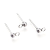 202 Stainless Steel Stud Earring Findings STAS-I324-01P-6mm-2