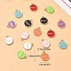 16Pcs 8 Colors Alloy Enamel Pendants ENAM-YW0003-85-3