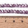 Transparent Electroplate Glass Beads Strands EGLA-Q131-01A-05-4