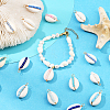 24Pcs 4 Colors Natural Cowrie Shell & Glass Seed Beads Copper Wire Wrapped Pendants FIND-SC0019-11-5
