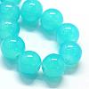 Baking Paint Imitation Jade Glass Round Bead Strands DGLA-Q021-12mm-06-2
