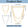 4Pcs 2 Colors Alloy Hanging Chain Brooch FIND-GA0008-66-2