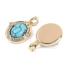 Synthetic Turquoise Oval Pendants KK-U043-44G-C-2