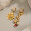 304 Stainless Steel Enamel Hoop Earrings LS-EJEW-G451-07G-1