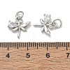Brass Micro Pave Clear Cubic Zirconia with Glass Charms CU-CBA6E4E-16P-3