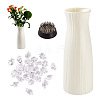 Magibeads 1Pc Column Plastic Vase Ornaments & 1Pc Stainless Steel Flower Frog & 50G Acrylic Ornaments Sets AJEW-MB0001-07-1