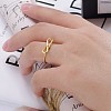 Stylish Stainless Steel Bowknot Open Cuff Ring for Women Daily Wear GB8358-2-3