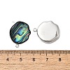 304 Stainless Steel Pave Natural Paua Shell Stud Earring Findings STAS-Z125-03P-3