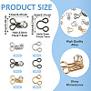 15Sets 3 Colors Alloy Rhinestone Hook and Eye Fasteners FIND-TA0006-54-4
